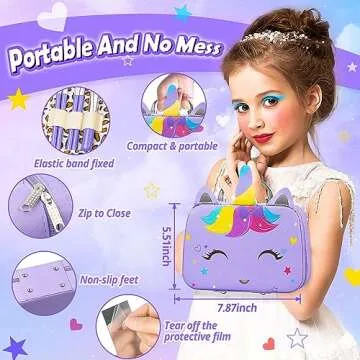 Kids Makeup Kit - Unicorn Case for Girls 3-12