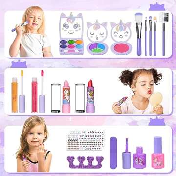 Kids Makeup Kit - Unicorn Case for Girls 3-12