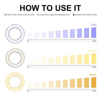 Selfie Light for Phones 3 Modes Rechargeable Portable Ring Light