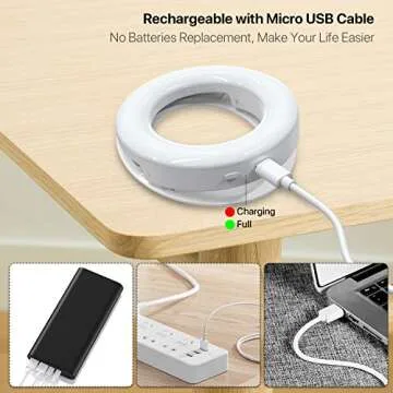Selfie Light for Phones 3 Modes Rechargeable Portable Ring Light