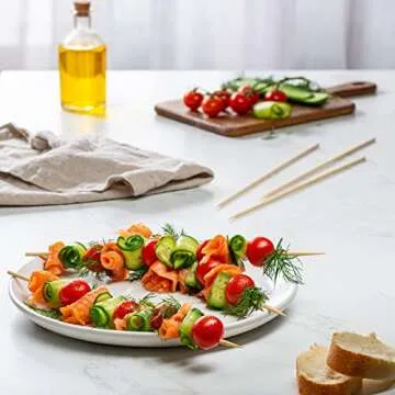 Comfy Package [100 Count] 12 Inch Bamboo Wooden Skewers For Grilling, Shish Kabob, Fruits, Appetizers, and Cocktails