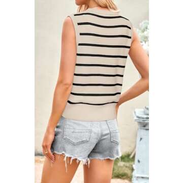 NALANISA Women's Trendy Summer Sweater Vests 2025 V Neck Sleeveless Button Up Knit Crop Tank Tops Y2k Vest Shirts Spring Outfits (Apricot,S)