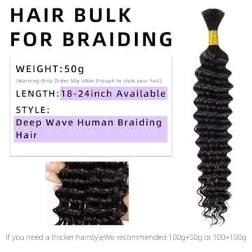 Langer Human Braiding Hair 20 Inch 100g Boho Braids Human Hair 2 Bundles/Pack Braiding Hair Boho Hai...