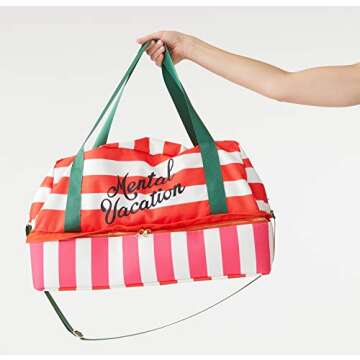 Ban.do Getaway Traveler Bag, Duffle Bag with Shoe Compartment and Removable/Adjustable Shoulder Strap, Mental Vacation