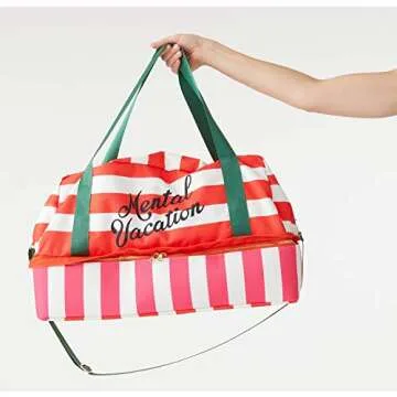 Ban.do Getaway Traveler Bag, Duffle Bag with Shoe Compartment and Removable/Adjustable Shoulder Strap, Mental Vacation