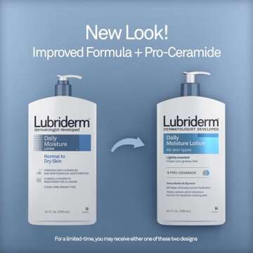 Lubriderm Daily Moisture Lotion + Pro-Ceramide with Shea Butter and Glycerin Helps Moisturize Dry Sk...
