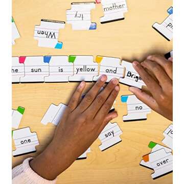 Carson Dellosa 250-Piece Big Box of Sentence Building for Kids, Sight Word Game with Dry Erase Marker and Color-Coded Sight Words and Punctuation Cards, Speech Therapy Toys for Toddlers