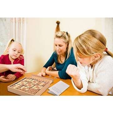 BOHS Wooden Sudoku Board Game with Drawer - 100 Puzzles for Adults | Brain Teaser Toys