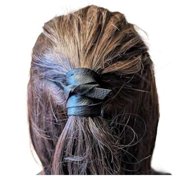 Stylish Leather Hair Wrap for Men, Viking Style Ponytail Holder