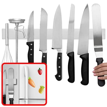 Modern Innovations 16 Inch Magnetic Knife Holder for Refrigerator, Magnetic Knife Holders for Fridge...