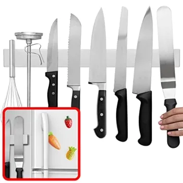 Modern Innovations 16 Inch Magnetic Knife Holder for Refrigerator, Magnetic Knife Holders for Fridge...