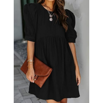 Dokotoo Womens V Neck Ruffle Skater Dress with Pockets