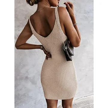 Shop the Flattering Sidefeel V Neck Ribbed Knit Dress Now