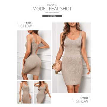 Shop the Flattering Sidefeel V Neck Ribbed Knit Dress Now