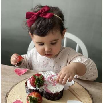 Cherssy Baby Girl 4" Velvet Hair Bows & Headbands - 10pcs Elastic Accessories