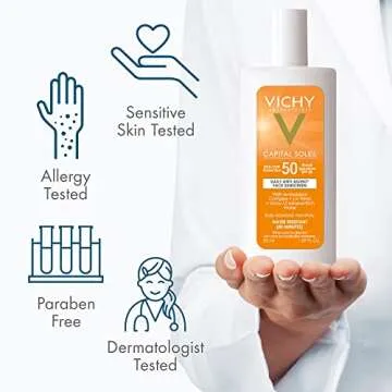 Vichy Capital Soleil Face Sunscreen SPF 50, Anti Aging Travel Size Sunblock for Face with UVA and UBA Sun Protection, Daily Facial Sunscreen for Sensitive Skin, Oxybenzone Free,