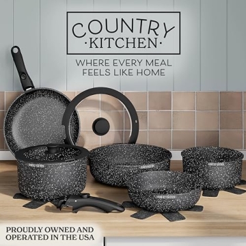 Versatile Country Kitchen Cookware Set with Removable Handles
