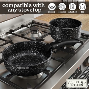 Versatile Country Kitchen Cookware Set with Removable Handles