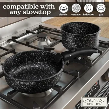 Versatile Country Kitchen Cookware Set with Removable Handles