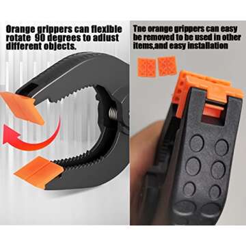 Spring Clamps,6 Pack 6in Professional Plastic Heavy Duty Spring Clips for Crafts, Backdrop Clips Clamps for Backdrop Stand,Photography Studios,Woodworking,Home Improvement