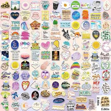300 Pieces Inspirational Quote Stickers for Teens Students Teachers, Motivational Stickers for Water Bottles Women, Aesthetic Laptop Decals Waterproof Vinyl Positive Stickers for Planners Scrapbooking