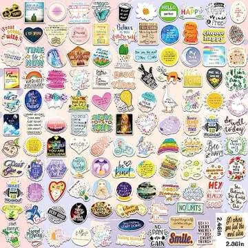 300 Pieces Inspirational Quote Stickers for Teens Students Teachers, Motivational Stickers for Water Bottles Women, Aesthetic Laptop Decals Waterproof Vinyl Positive Stickers for Planners Scrapbooking