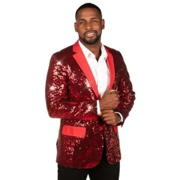Tipsy Elves Men's Colorful Allover Sequin Blazer - Sparkly Holiday Party Essential