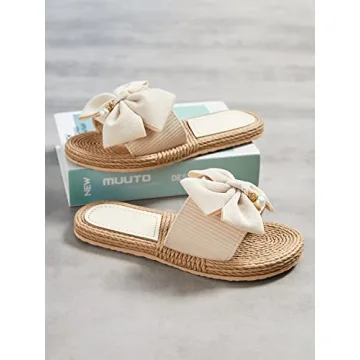 Verdusa Women's Bow Summer Flat Sandals Stylish Comfort