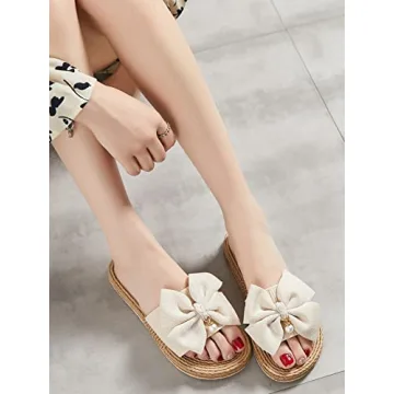 Verdusa Women's Bow Summer Flat Sandals Stylish Comfort