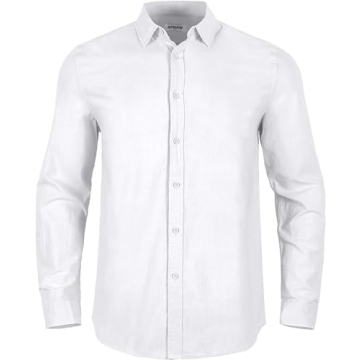 Men's Breathable Linen Shirt Summer Casual Long Sleeve