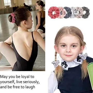 Velscrun 20 Pcs Floral Plaid Scrunchies for Girls