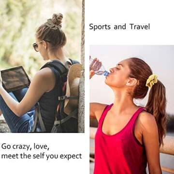 Velscrun 20 Pcs Floral Plaid Scrunchies for Girls