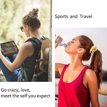 Velscrun 20 Pcs Floral Plaid Scrunchies for Girls