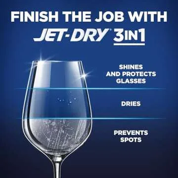 Finish Jet-Dry Dishwasher Rinse Aid, Compatible with Dishwasher Detergent, Prevents Spots & Residues, Dries, Shine & Protects, 23 oz, 225 Washes.