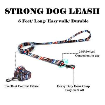 QQPETS Dog Harness Leash Set Adjustable Heavy Duty No Pull Halter Harnesses for Small Medium Large Breed Dogs Back Clip Anti-Twist Perfect for Walking (S(14"-20" Chest Girth), Splicing)
