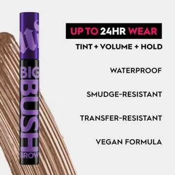 Urban Decay Big Bush Volumizing Tinted Eyebrow Gel (Brown Sugar - Soft Medium Brown), Waterproof, Smudge-Resistant, Flake-Resistant, Buildable Brow Gel Fibers, Up to 24 HR Hold - 0.19 fl oz