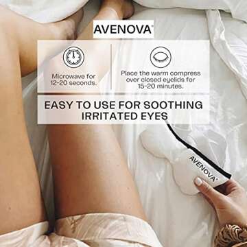 Avenova Moist Heating Eye Compress Mask – Reusable & Microwavable Eye Mask Provides Relief from Al...