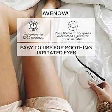 Avenova Moist Heating Eye Compress Mask – Reusable & Microwavable Eye Mask Provides Relief from Al...