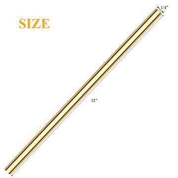 Sutemribor Brass Rods - 1/4 inch x 12 inch (4 pcs)