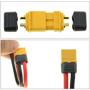 Amass 10 Pair XT60H Bullet Connector Plug Upgrated of XT60 Sheath Female & Male Gold Plated for RC Parts