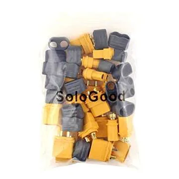 Amass 10 Pair XT60H Bullet Connector Plug Upgrated of XT60 Sheath Female & Male Gold Plated for RC Parts