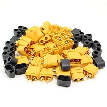 Amass 10 Pair XT60H Bullet Connector Plug Upgrated of XT60 Sheath Female & Male Gold Plated for RC Parts