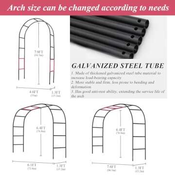 Thickened Tube Garden Arch Trellis - Perfect for Climbing Plants and Events