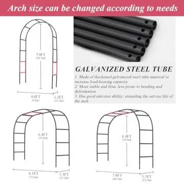 Thickened Tube Garden Arch Trellis - Perfect for Climbing Plants and Events