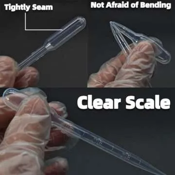 Zkupanx 20 PCS 3ml Dropper Pipettes - Disposable Pipettes Dropper for Accurate Liquid Transfer, Perfect for Essential Oils, Resin, Crafts, Labs, Kids Activities - Plastic Pipette, Droppers