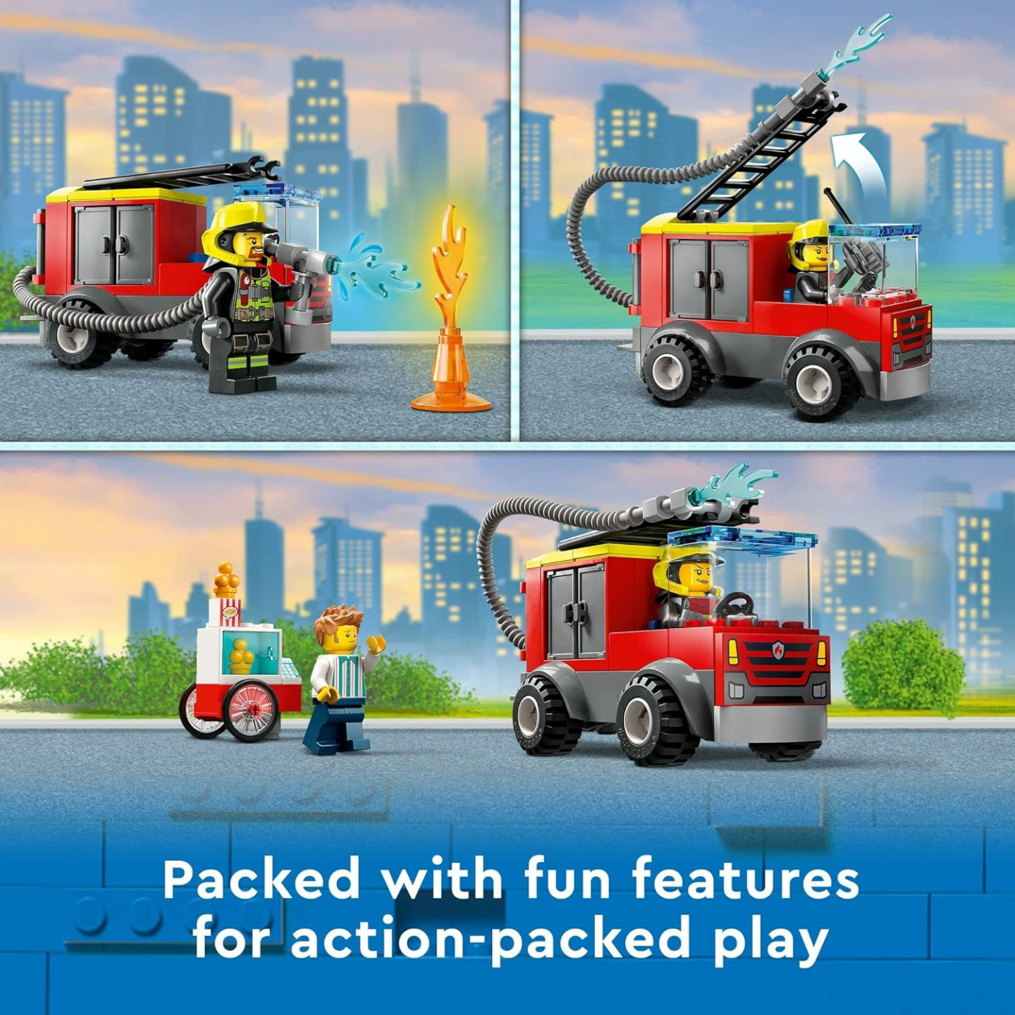 Lego City Fire Station Set with Engine and Minifigures