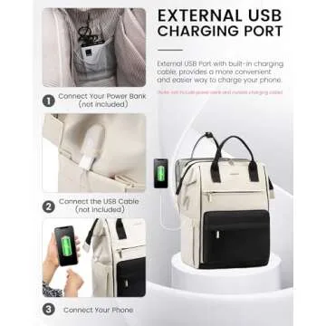 LOVEVOOK 17 Inch Laptop Backpack for Women - Stylish & Functional