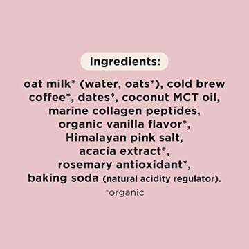 Pop & Bottle, Oat Milk Lattes - Cold Brew, Maca, Antioxidants, Ashwagandha, MCT Oil, Collagen, Organic, Diary Free, Gluten Free, Lightly Sweetened with Dates - Variety, 8 Fl Oz (6 Pack)
