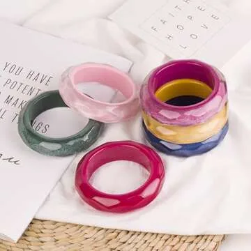 COLORFUL BLING Chunky Cuff Bracelet - Trendy Statement Jewelry