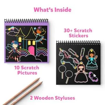 Skillmatics Magical Scratch Art Book for Kids - Unicorns & Princesses, Craft Kits & Supplies, DIY Ac...